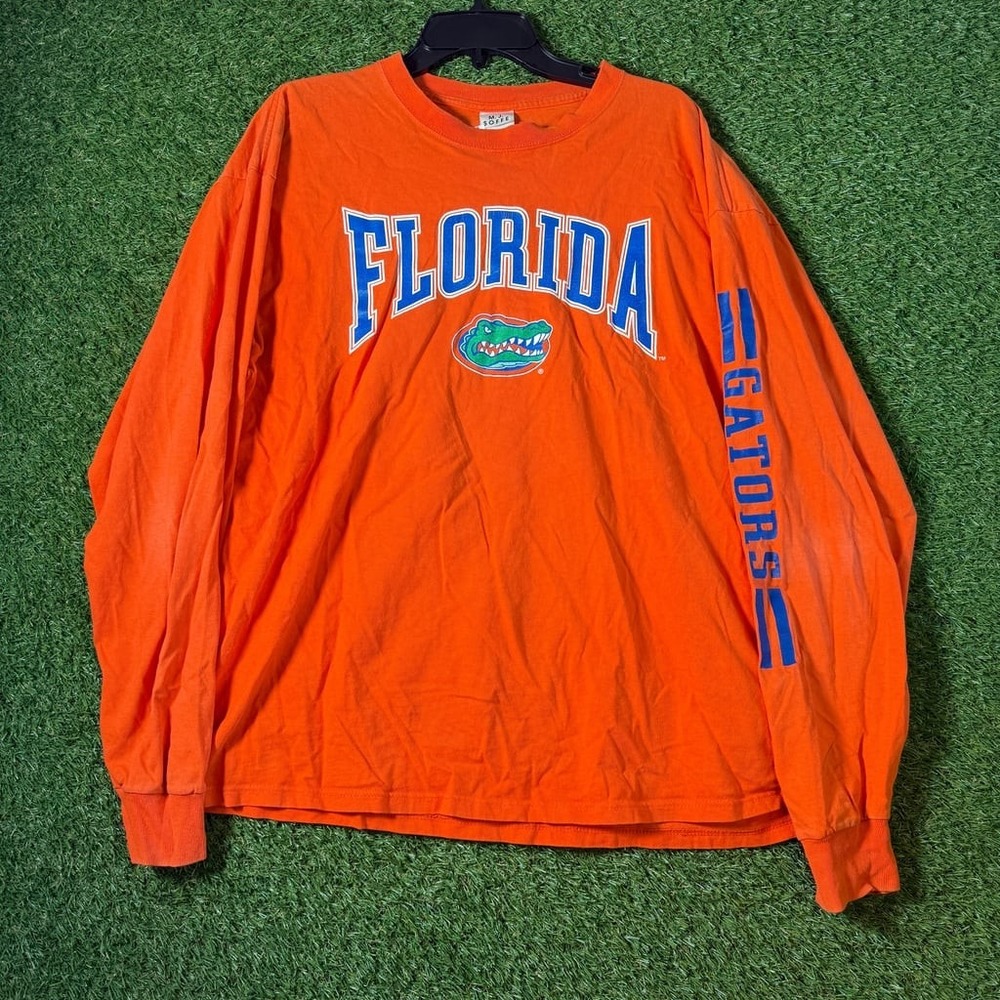 Florida Gators Long Sleeve‎ Shirt XL Orange Made USA M.J. Soffe Vintage